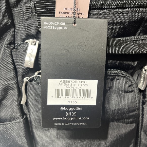 baggallini All Set 3 in 1 Tote Backpack Crossbody Convertible Bag - Picture 6 of 7